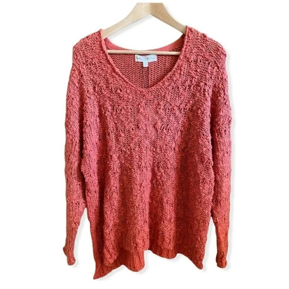 Chelsea and Theodore Cinnamon Pullover Popcorn Knitted Women’s Sweater SZ M
